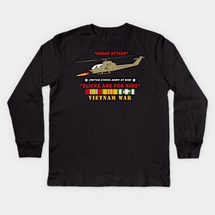 AH-1 Cobra - Snake Attack - Slicks are for Kids w VN SVC Kids Long Sleeve T-Shirt